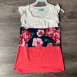 P.S. Kate Colorblock Flutter Sleeve Top